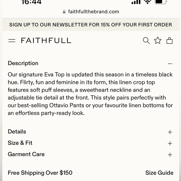 Faithful the Brand 100% linen crop top - Picture 7 of 10